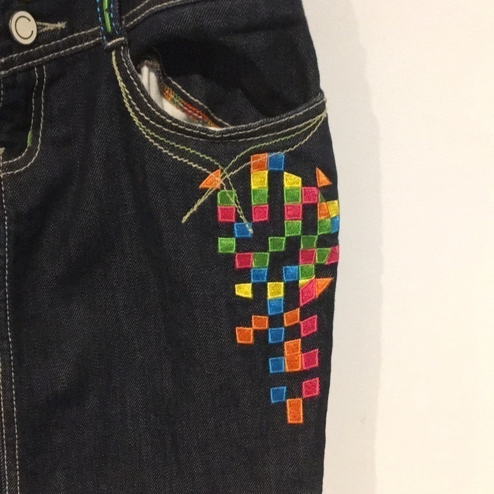 COOGI Jeans Vintage 90s Dark Denim overall skirt - Picture 3 of 9